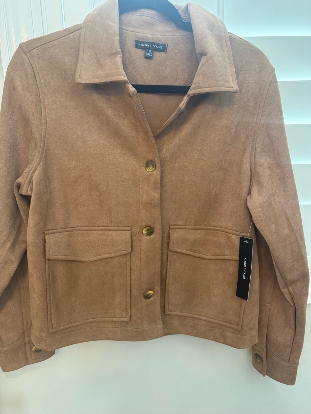 Moa Moa Women's Tan Suede Button Jacket